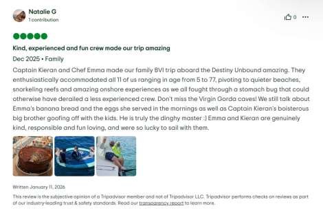 Review img # 5 of the yacht Destiny Unbound